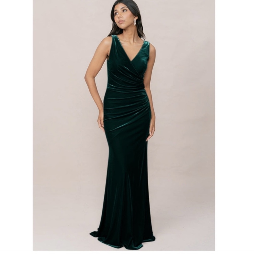 Revelry Deep Green Velvet Maxi Dress
